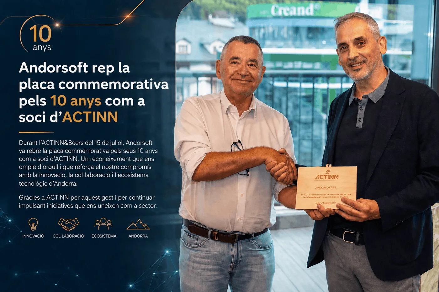 Andorsoft fête ses 10 ans de partenariat avec ACTINN